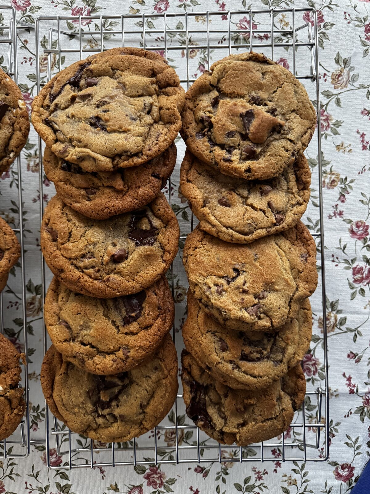 cookies cooling on a rack